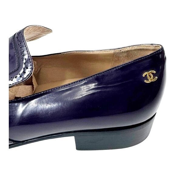 Chanel Loafers Purple – Glazed Calfskin Pre-Fall 2015 Karl Lagerfeld EU 38 - Picture 2 of 7